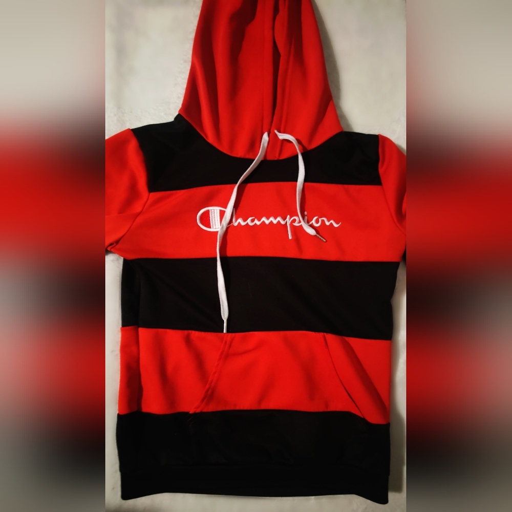 CHAMPION Red & Black Hoodie Unisex